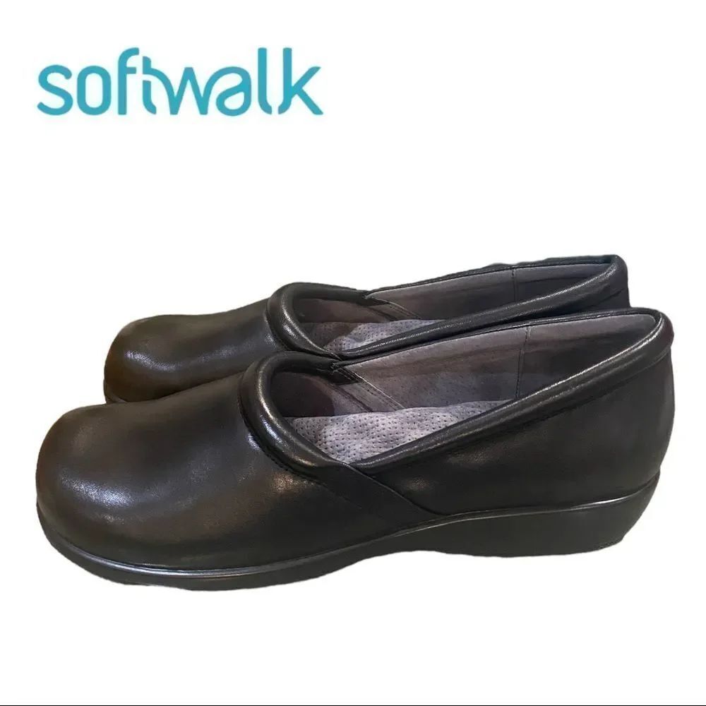 NEW Softwalk Women's Adora Black Leather Slip-on Loafers 12